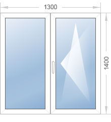 Окно двухстворчатое REHAU 1300х1400