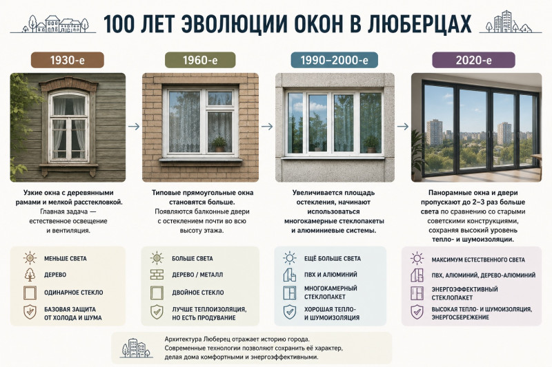архитектурный облик Люберец - окна в Люберцах