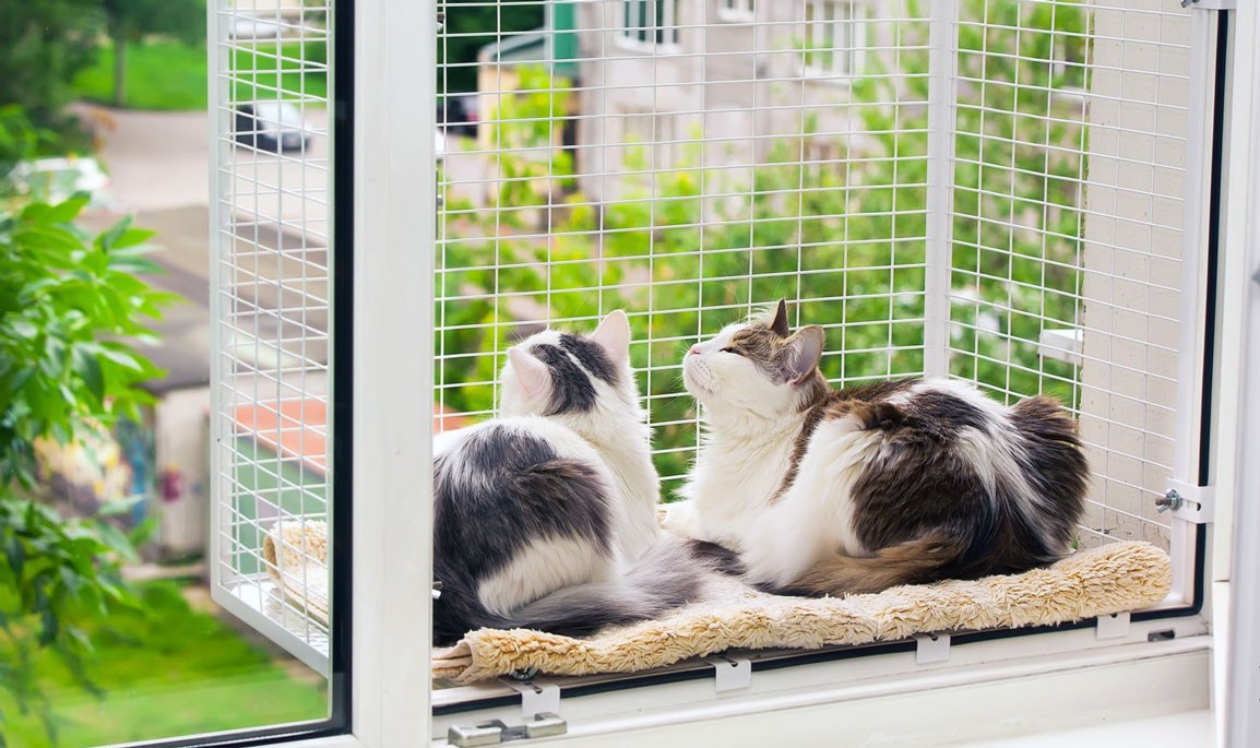 Решетка на пластиковое окно для кошек