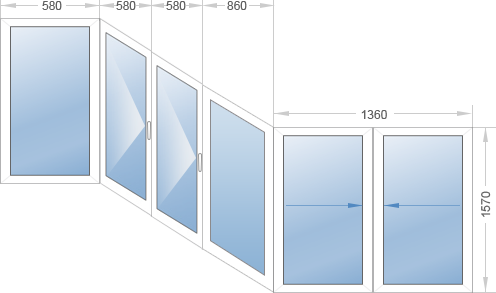 Лоджия эркер раздвижная