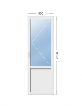 Дверь алюминиевая одностворчатая 800x2100