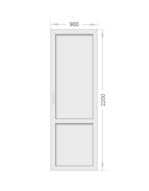 Дверь алюминиевая одностворчатая глухая 900x2200 - фото - 1