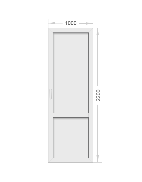 Дверь алюминиевая одностворчатая глухая 1000x2200 - фото - 1