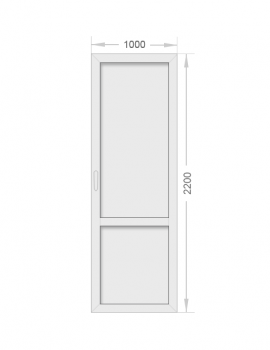 Дверь алюминиевая одностворчатая глухая 1000x2200 - фото - 1