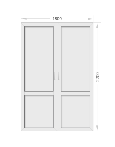 Дверь алюминиевая двухстворчатая штульповая глухая 1800х2200 - 1 Дверь алюминиевая двухстворчатая штульповая глухая 1800х2200 - фото - 1
