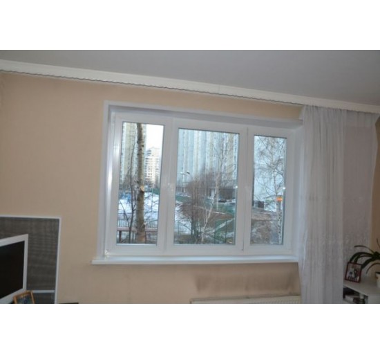 Монтаж трехстворчатого окна в гостиной - фото - 1