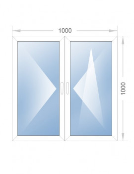 Двустворчатое окно 1000x1000 - фото - 5