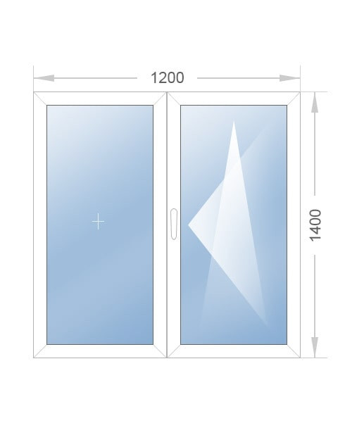 Двустворчатое окно 1200x1400 - фото - 2