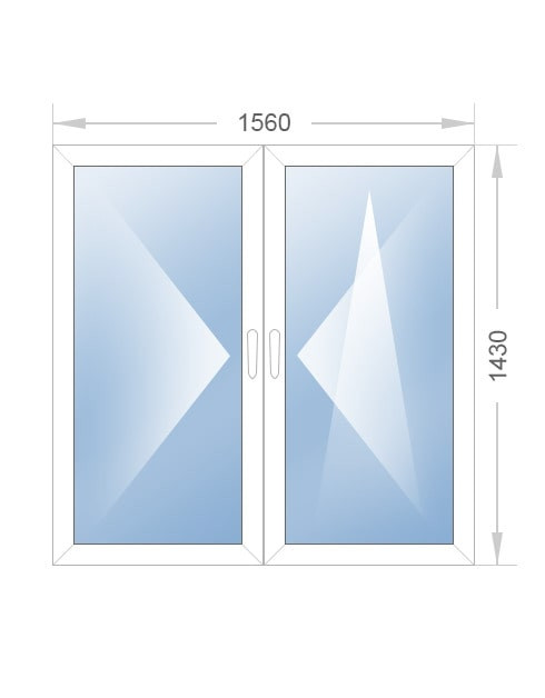 Двустворчатое окно 1560x1430 - фото - 6