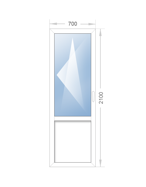 Балконная дверь 700x2100 левая