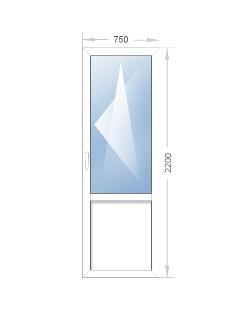Балконная дверь 750x2200 (левая) - фото - 2