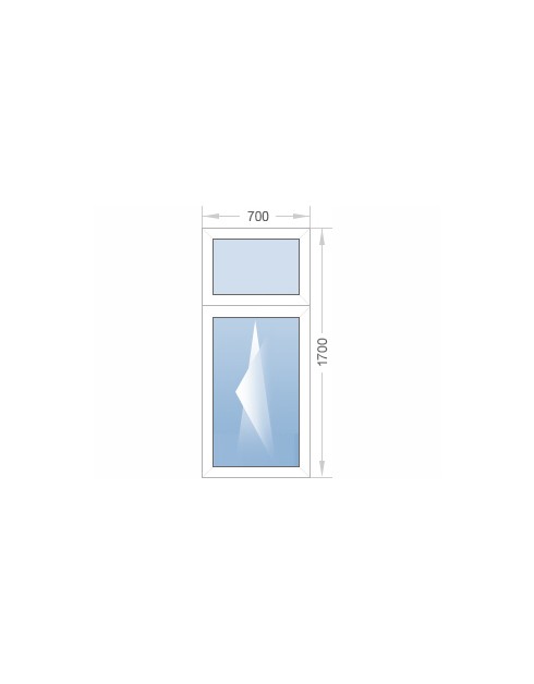 Окно с фрамугой 700x1700 - фото - 1
