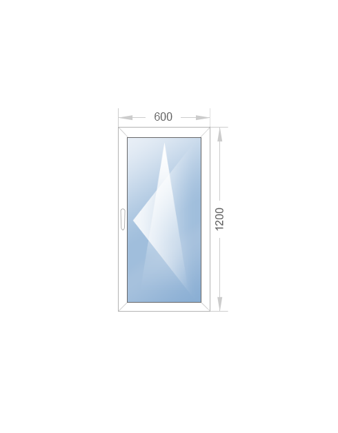 Одностворчатое окно 600x1200 - фото - 1
