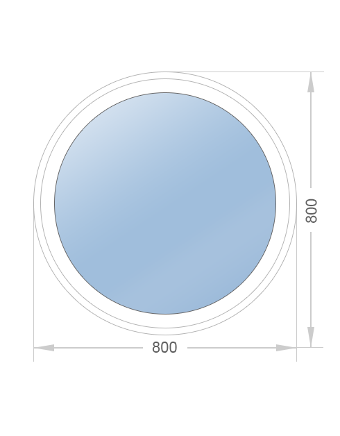 Круглое глухое окно 800x800 - фото - 1