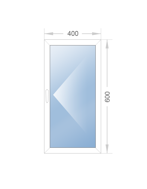 Одностворчатое поворотное окно 400x600 - фото - 1
