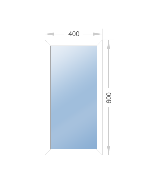 Одностворчатое глухое окно 400x600 - фото - 1