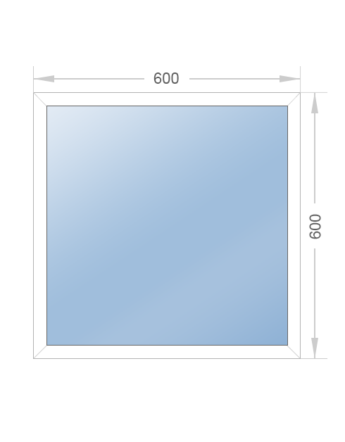 Одностворчатое глухое окно 600x600 - фото - 1