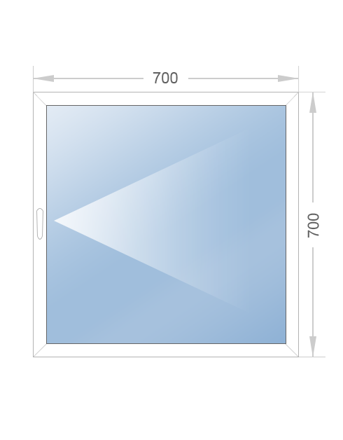 Одностворчатое поворотное окно 700x700 - фото - 1