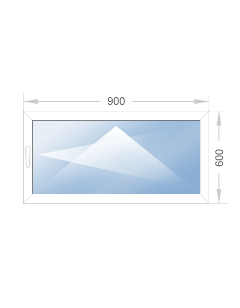 Одностворчатое окно 900x600 - фото - 1